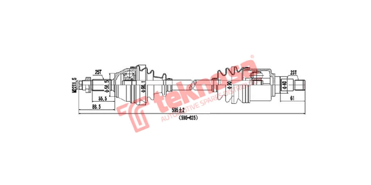 Wheel Drive Driveshaft Complete Ford Fiesta Bantam Ka 2001-2008 (Lh) Cv Joint