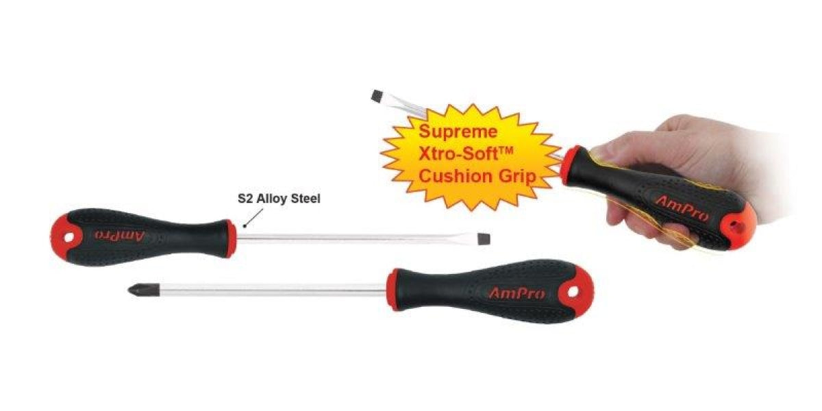 Xtro Soft Pro Slotted Screwdriver 8X200Mm AMPRO T32919 tools at Modern Auto Parts!